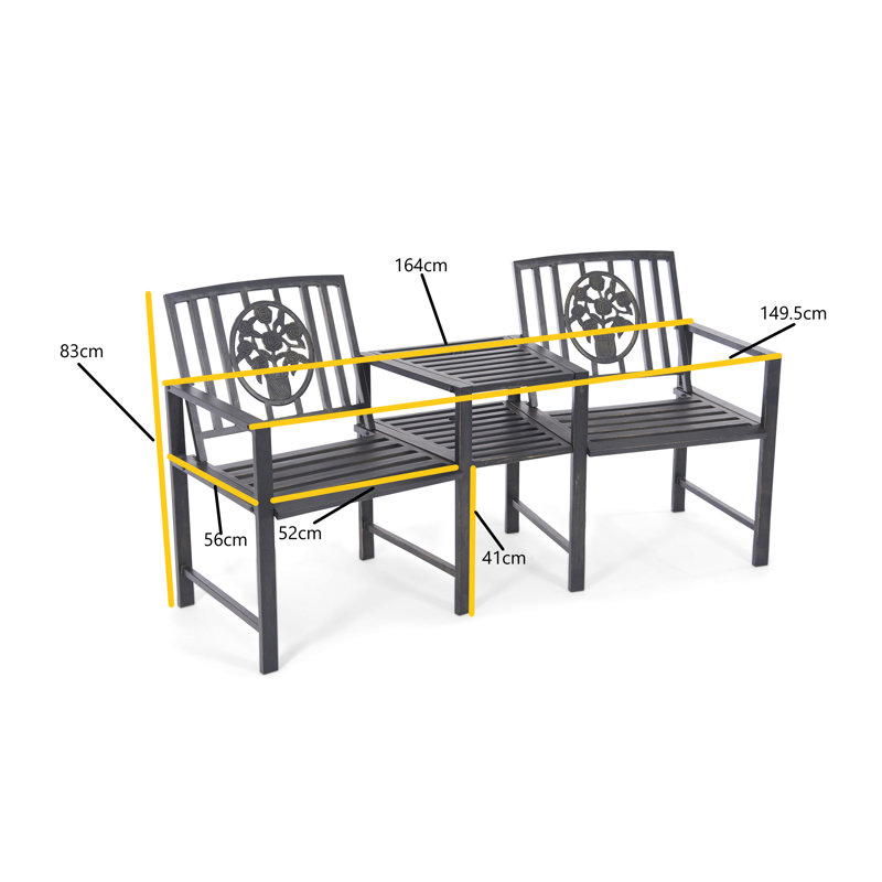 Justyn Steel Outdoor Bench