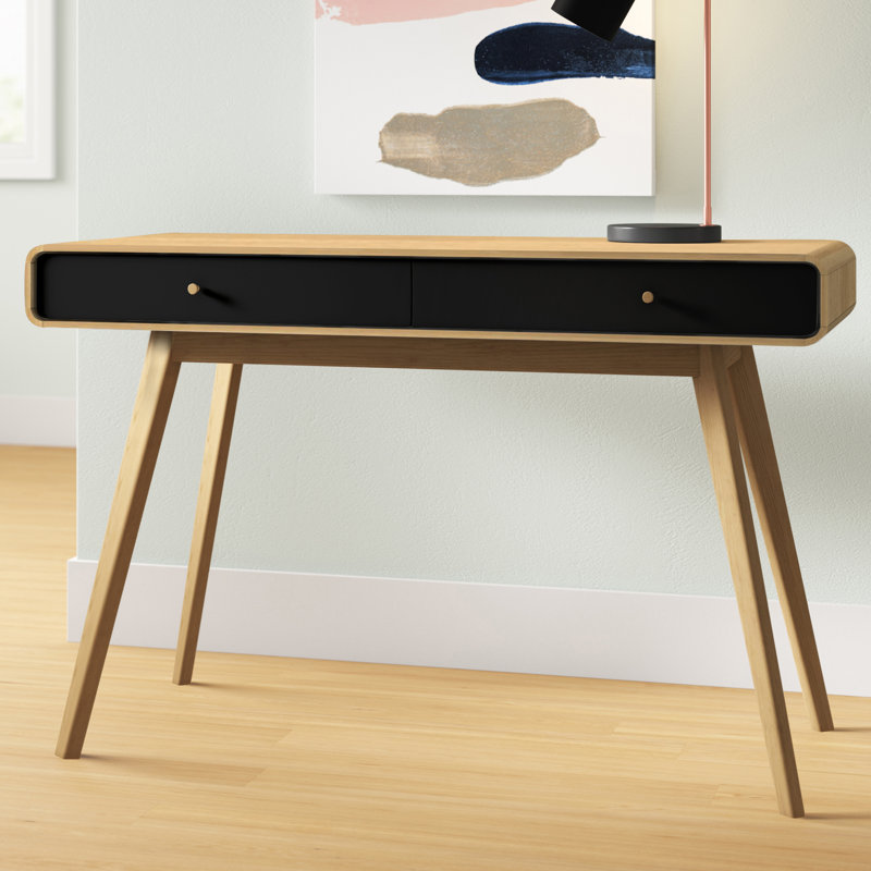 Justine Writing Desk, Oak/Black