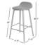 Tabouret de comptoir en bois véritable 26 po Notello-1610736158