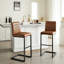 Tabouret de bar brun en similicuir de forme carrée, à dossier, convenant à un îlot de cuisine, à la maison et au comptoir de salle à manger, 2 de style minimaliste avec siège ergonomique, idéal
