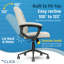 Chaise de bureau ergonomique à dossier moyen avec coutures matelassées et clic-clac Click325 Transform-94084505-94084506