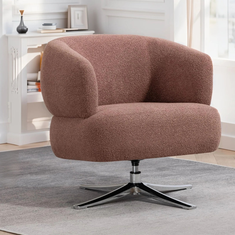 Fauteuil demi-tonneau rembourré pivotant à 360 °