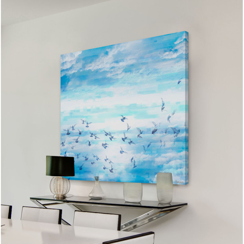 Reproduction d’art sur toile tendue « meadow flock », H 32 po x l 32 po x P 1,5 po