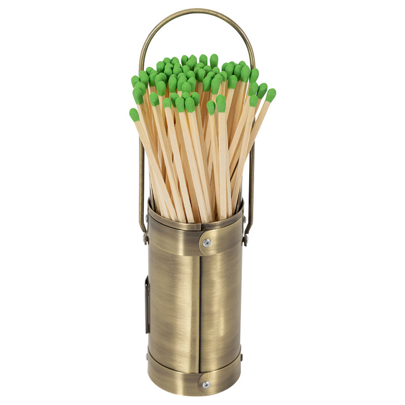 Porte-bâton Modern Ember Match | Seau de rangement décoratif en métal, Laiton vieilli
