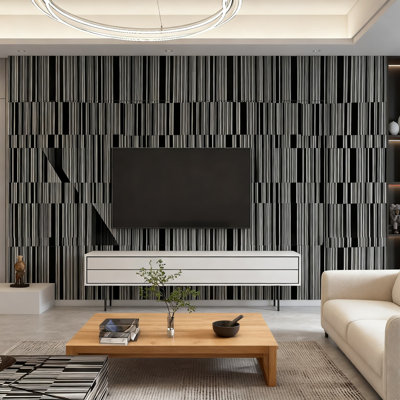 Black And White Striped Peel And Stick Wallpaper Removable Self-Adhesive Waterproof Vinyl Contact Paper For Walls Kitchen Bedroom Laundry Room