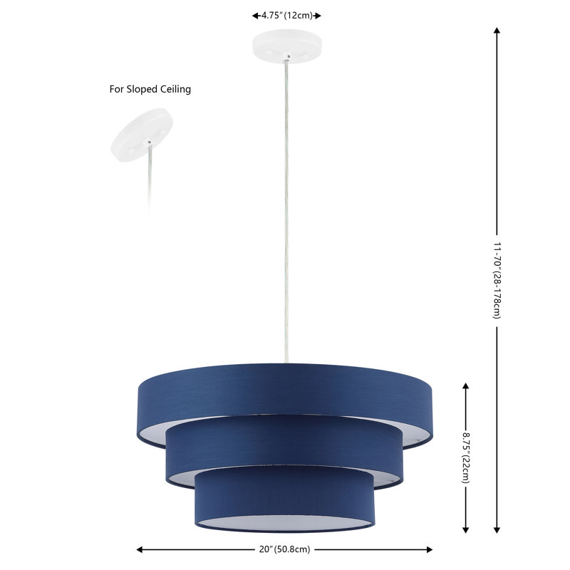 Chala 20 Inch Extendable Pendant, Blue