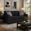 Canapé Jez, 2 coussins, lumières DEL, polyester noir charbon, 83 po