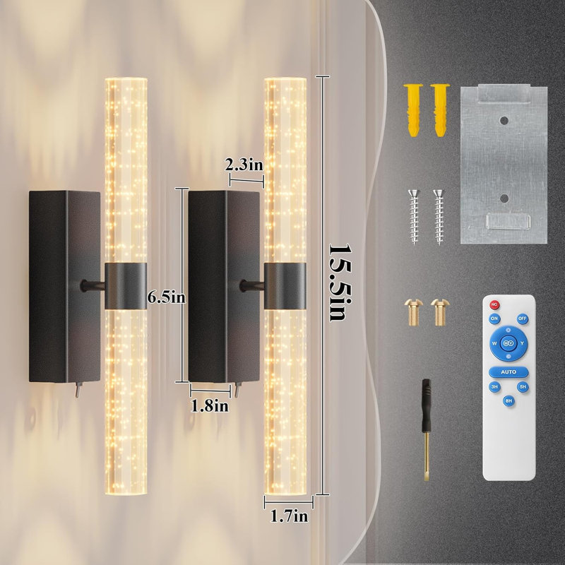 Battery Powered Wall Lamp, Matte Black
