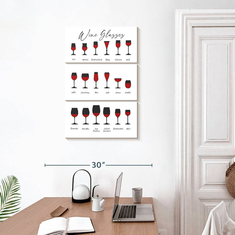 Yarlin Wine Glasses Chart, 32'' H x 20'' W