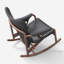 Chaise berçante rétro en similicuir rétro