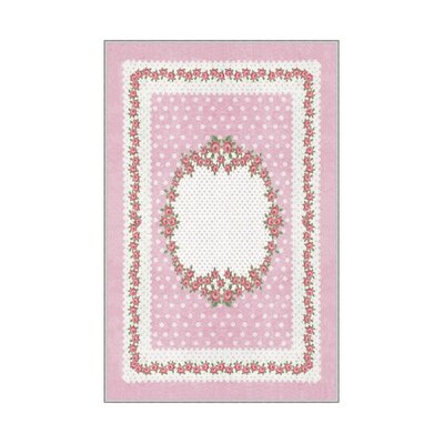 Amedee Oriental Machine Woven / Power Loom Polyester Area Rug in Pink/White -  East Urban Home, 80BBDCB387C94AC8B0D9777A7D2A9CCE