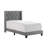 1Pc Size Bed Wingback Finish Polyester Fabric Button-Tufted Details Nailhead Trim Bedroom French Country Style-935442670