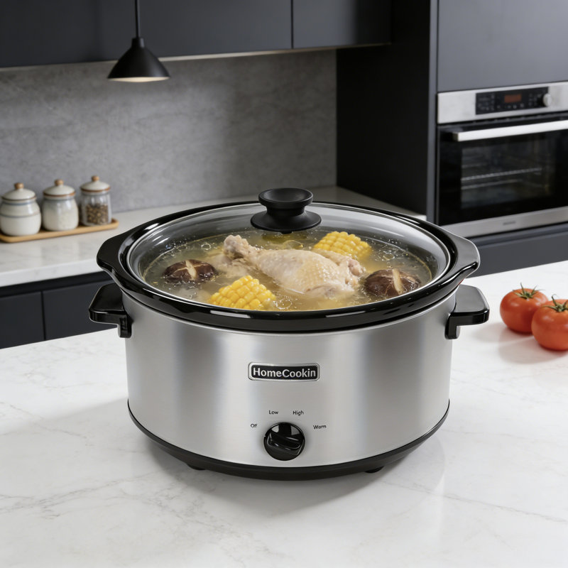 Mijoteuse ovale manuelle 7 pintes HomeCookin, Argent inoxydable, 7 pte