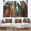 Tapisserie et trois grands séquoias avec paysage africain-28488153