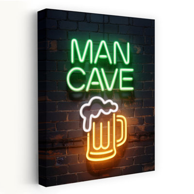 «Man Cave Beer Neon», art mural moderne rétro contemporain