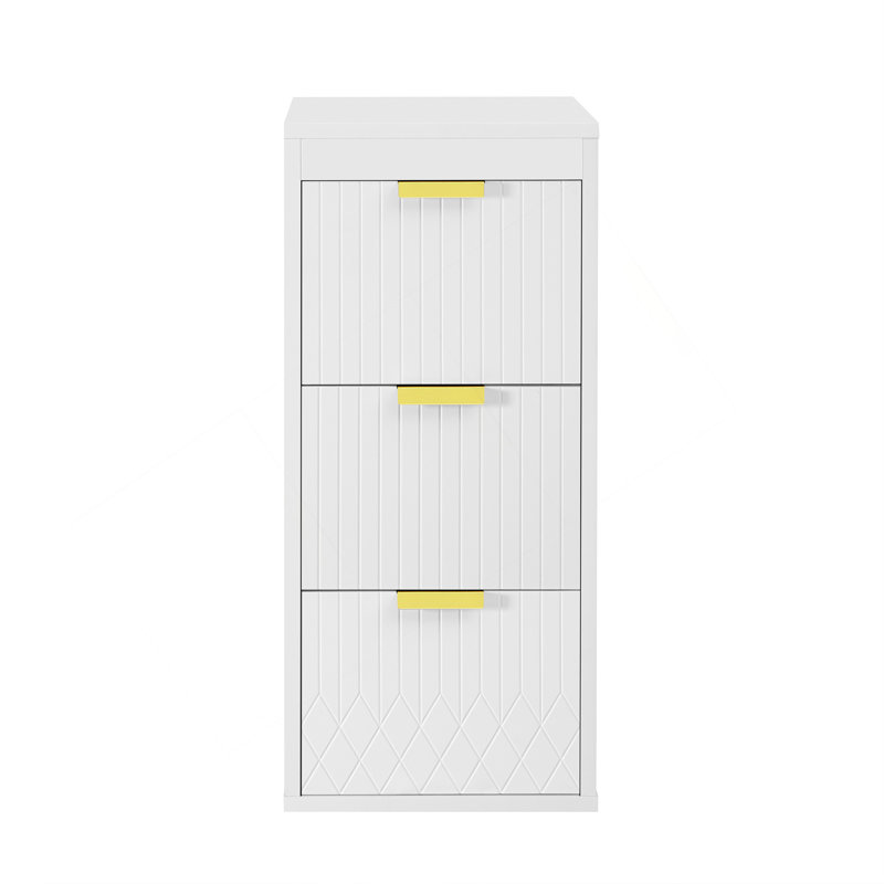 Wall Mounted Floating Cabinet, 12Inch Side Cabinet With Drawers, Mutifunctional Cabinet For Bathroom, Living Room (Bathroom Vanity Not Included)