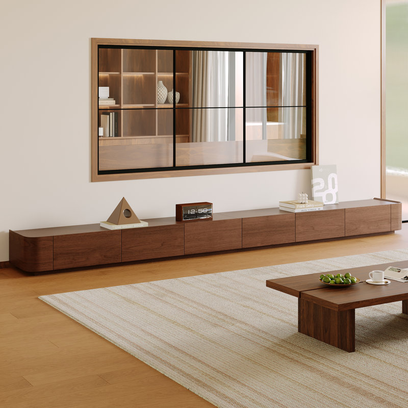 Meuble télé Ayrah, 11.4" H x 133.9" L x 15.7" W, Brown