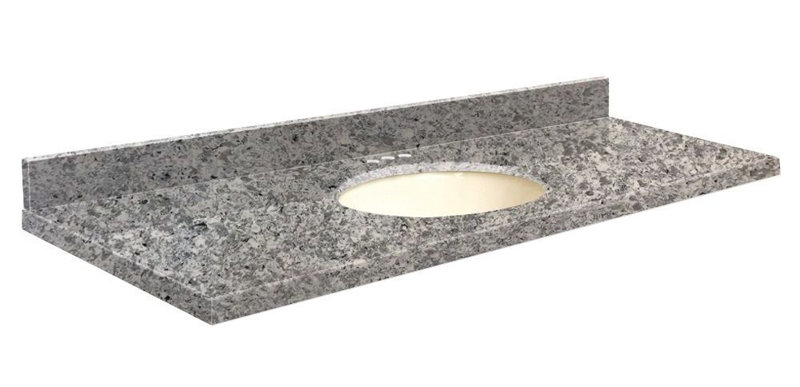 Dessus de salle de bain simple 61 po meuble-lavabo, Biscuit, Extase, Central de 4 po