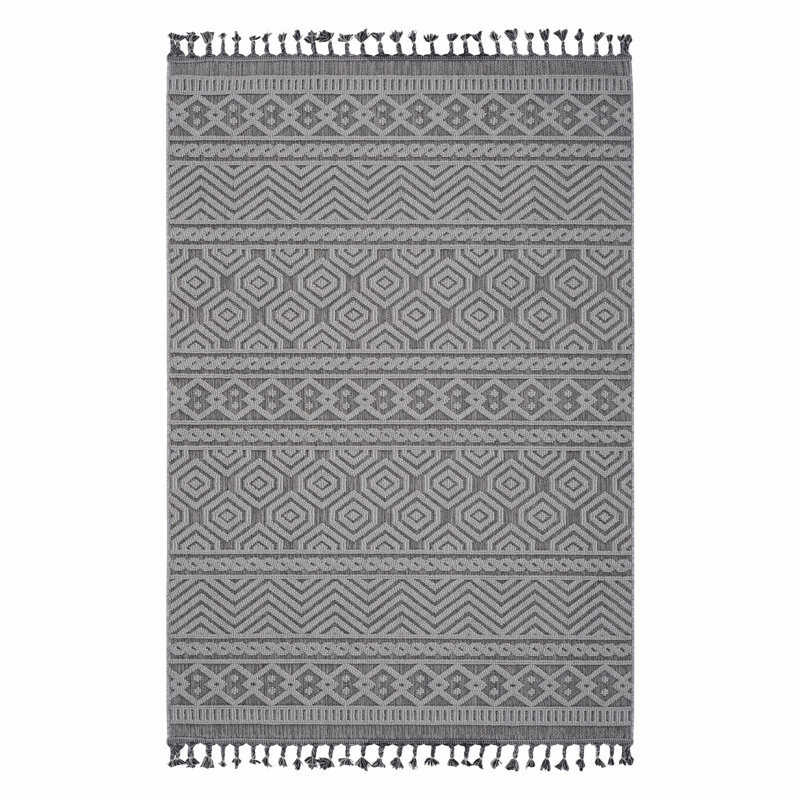 Geometric Area Rug, Rug For Indoor, Outdoor, Rectangle 6'7" x 7'9"