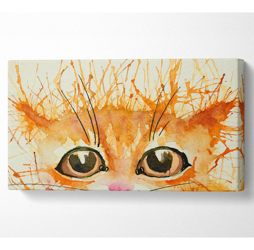 Lockaby Aquarell Ingwer-Katze Splat - Leinwand Kunstdrucke