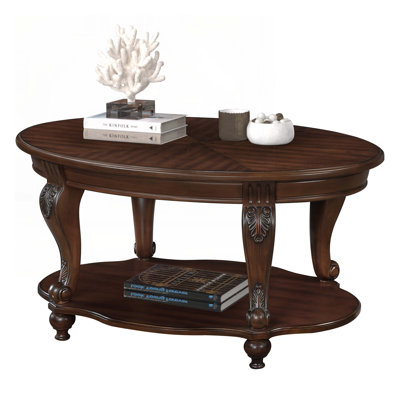 Coffee Table Set With Wood Shelf