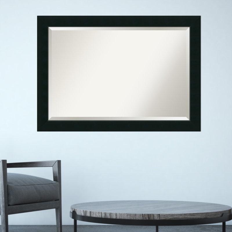 Demoss Flat Mirror, Black Framed, 30" x 40"