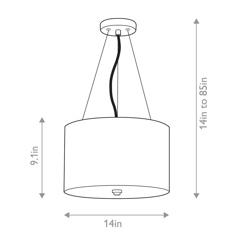 Luminaire suspendu Pearce - laiton vieilli, Trois lumières, H 85 po x l 14 po x P 14 po