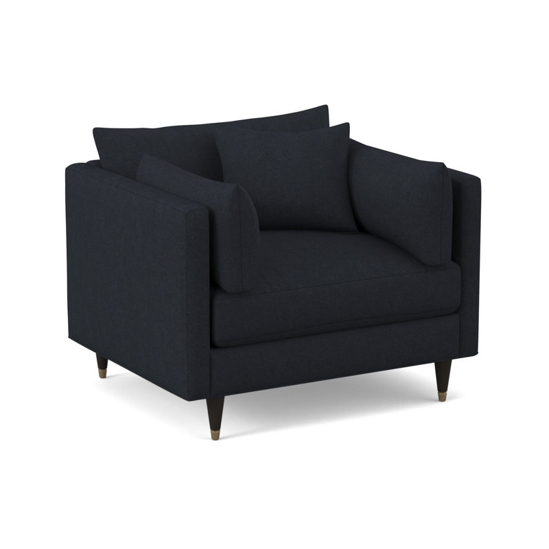 Zehava Upholstered Armchair, Bella Lagoon Performance Velvet