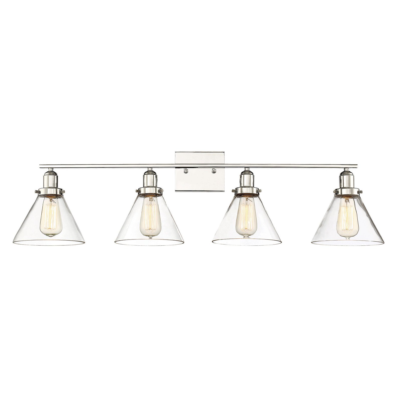 Catalina 4 Light Transparent Dimmable Bath Sconce, Polished Nickel