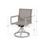 2-Pack Light Gray Aluminum Patio Dining Swivel Chairs With PVC-coated polyester Fabric