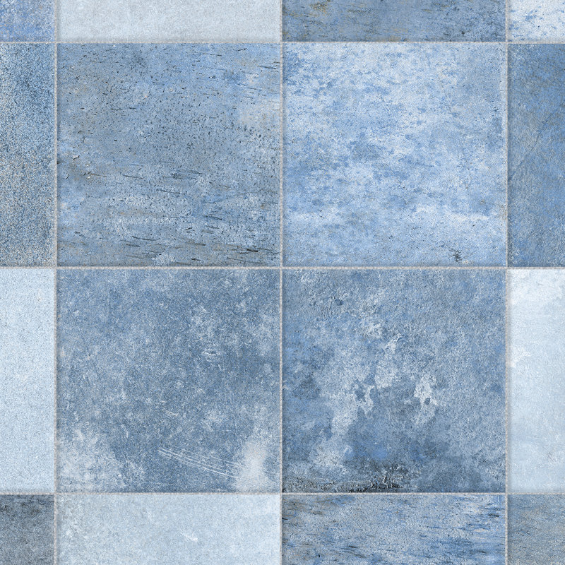 Nusa 9.75" x 9.75" Porcelain Wall & Floor Tile, Sapphire