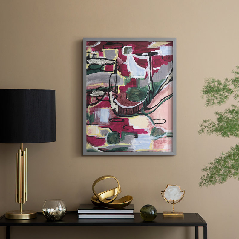 Reproduction encadrée de plusieurs longueurs d'ondes II - bois massif, 15" H x 12" W, Gris