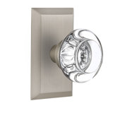 Studio Plate with Round Clear Crystal Door Knob