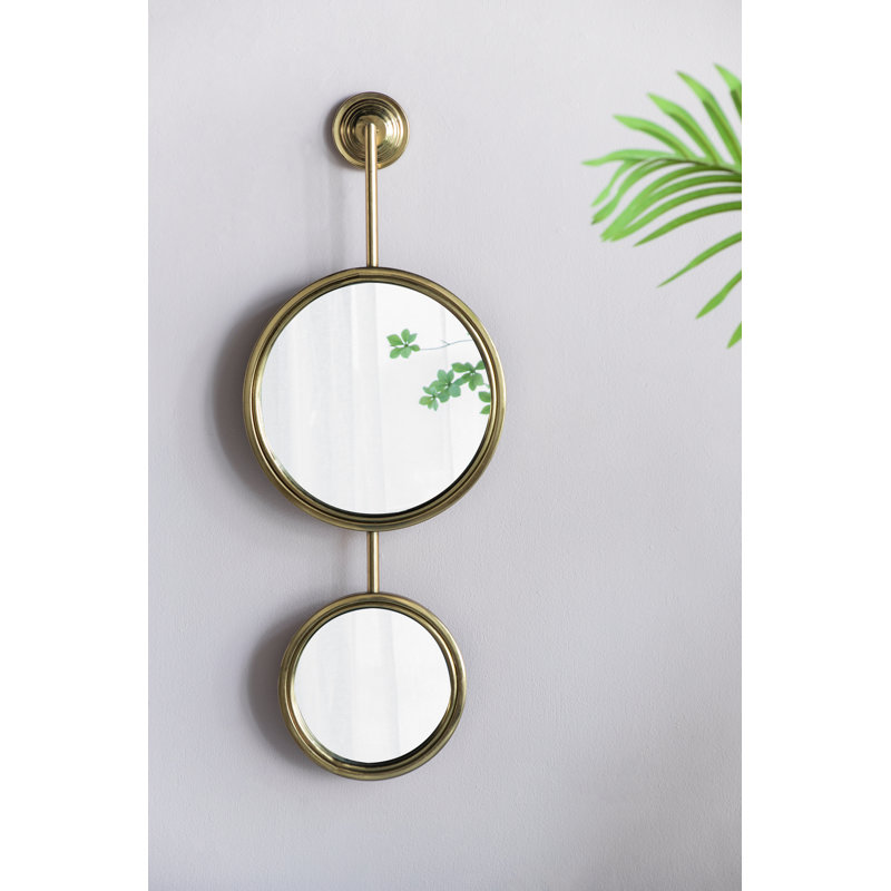 2 miroirs circulaires pour la décoration murale, miroir mural contemporain unique pour le hall d'entrée de la chambre à coucher, 11 po x 28,5 po
