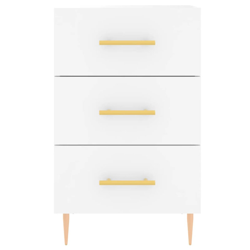 Jariel 40cm W Iron Bedside Table, White