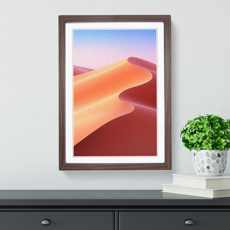 Desert Orphism - Single Picture Frame Print on Wood, 46cm H x 34cm W, Walnut Framed
