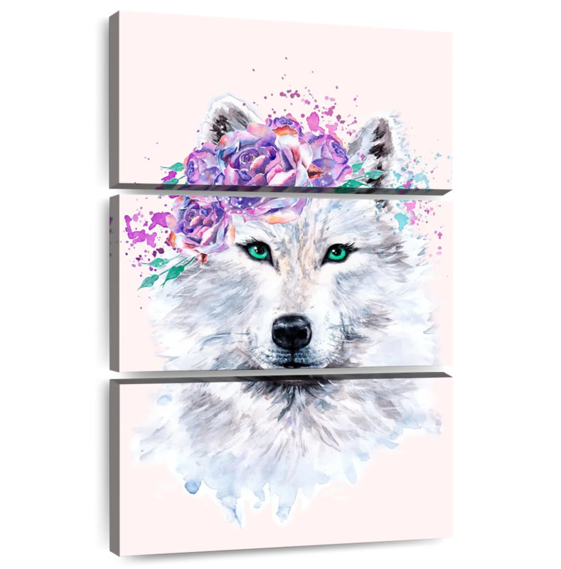 Brampt Floral Wolf, 57" H x 36" W