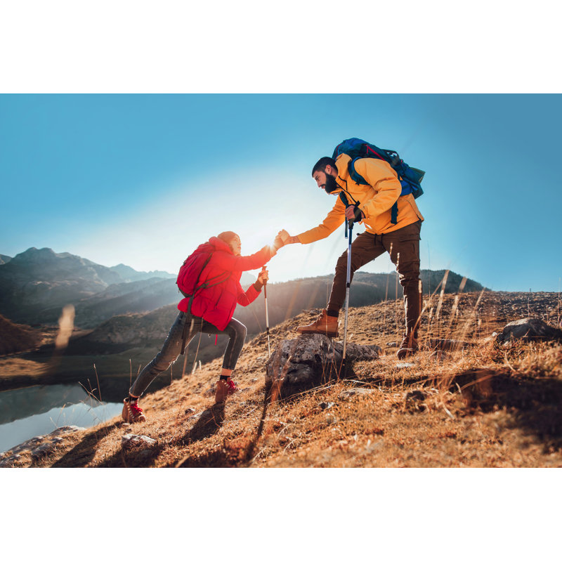 Hiker Woman Getting Help by Jovanmandic - Wrapped Canvas Print, 20cm H x 30cm W