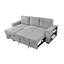 Canapé-lit modulaire convertible en L avec canapé-lit moderne avec méridienne de rangement, port USB et porte-gobelet pour le salon - gris clair Modern-1175381423