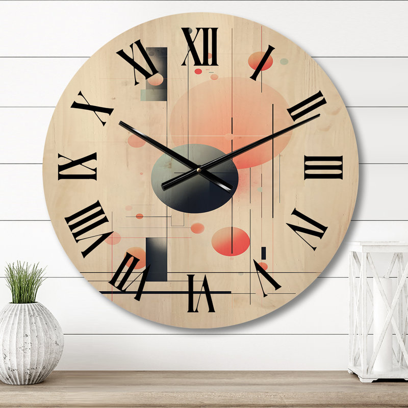 Horloge murale géométrique moderne en bois, Petit