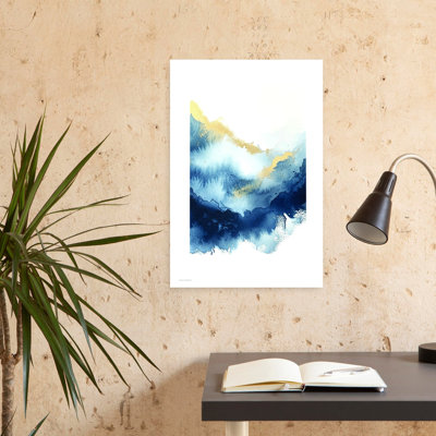 «Midnight Gold Playful Whimsical Abstract», art mural