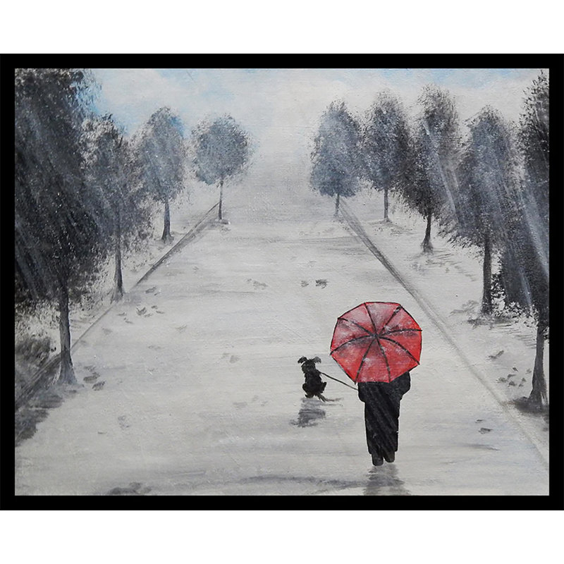«Walking with My Friend» par Ed Capeau - reproduction d'art, H 32,5 po x l 26,5 po x P 1,25 po, Papier encadré noir