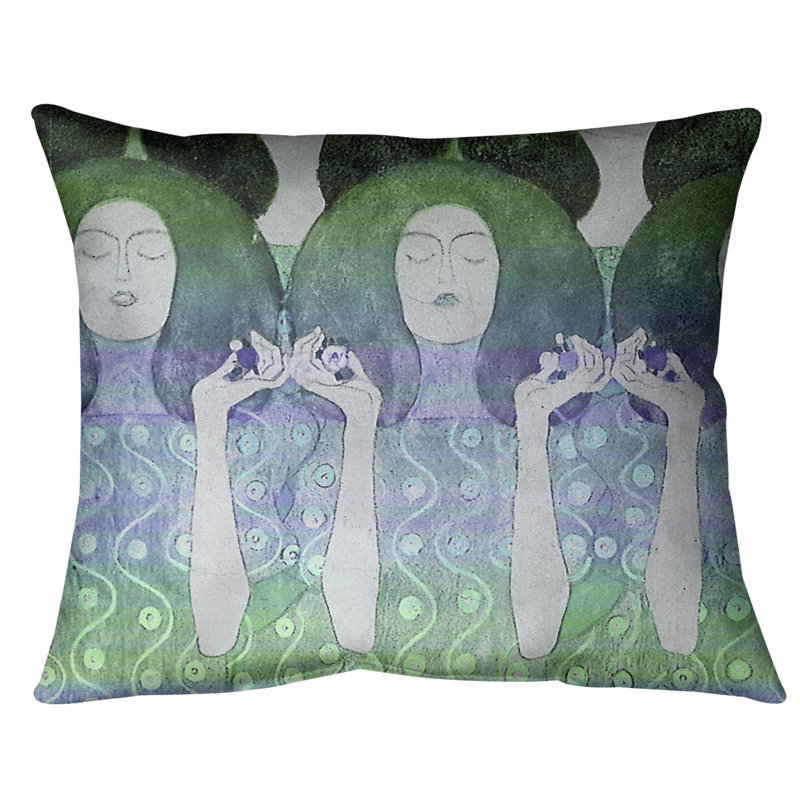 Coussin lombaire de mariés anges, Duvet synthétique, 14 po x 10 po, Vert / bleu