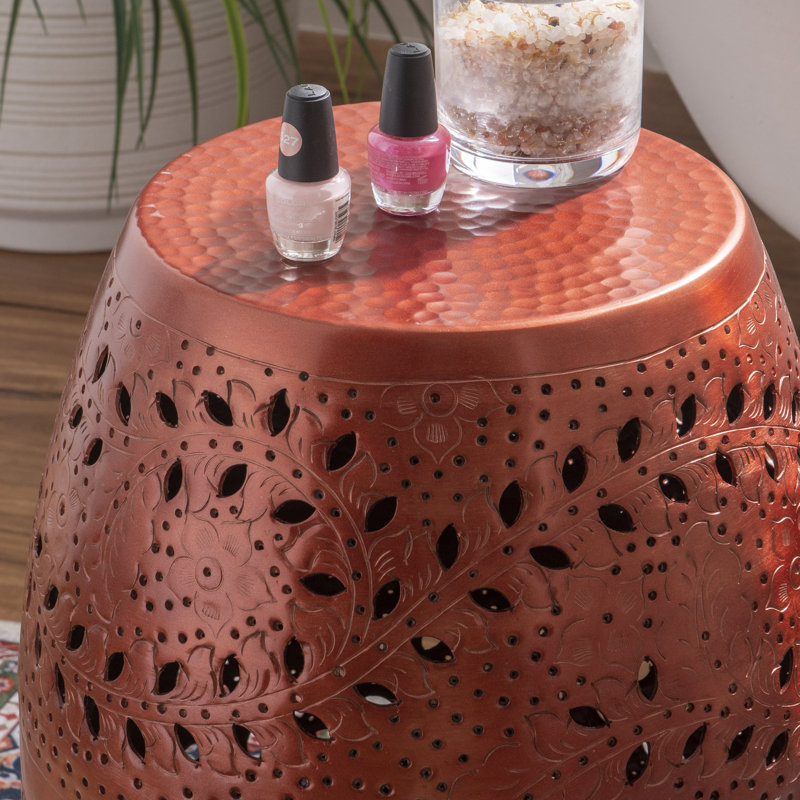 Hefley End Table, Antique Copper