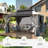 Hardtop Gazebo with Double Roof, 120mm Aluminum Posts & Built-in Gutter, Black & Grey-126133125