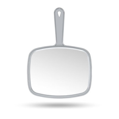 Hand Mirror Salon Barber Hairdressing Handheld Mirror With Handle (Square 7.4 X 10.3 Inches)