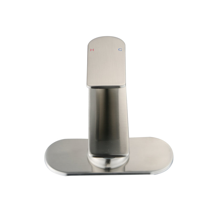 Modern Single Hole Bathroom Faucet With Drain Assembly, Brushed Nickel