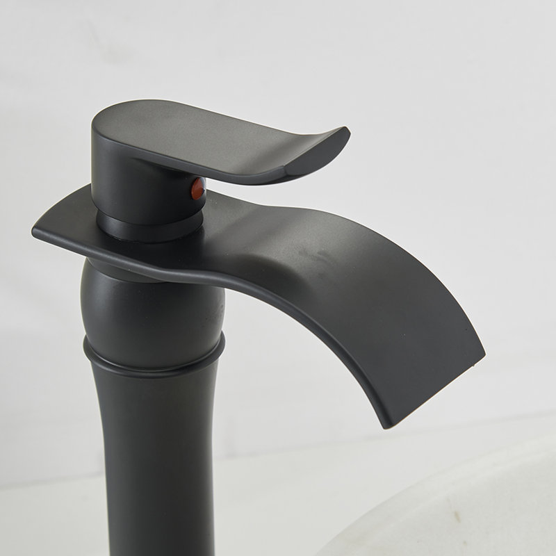 Robinet de salle de bain vasque avec bonde, Noir mat