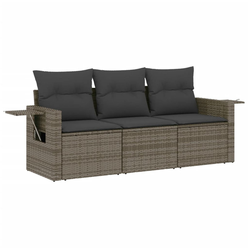 Ensemble de canapé de jardin en polyester thermolaqué en rotin PE Vidaxl