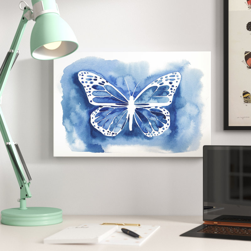 «Butterfly Inkling I» par Grace Popp - peinture sur toile tendue, H 12 po x l 18 po
